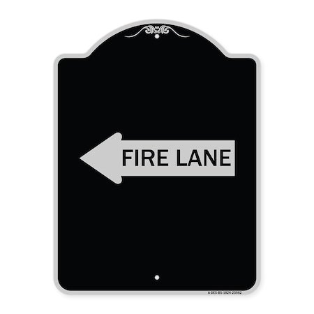 Signmission Fire Lane Left Arrow Heavy-Gauge Aluminum Architectural Sign, 24" x 18", BS-1824-23982 A-DES-BS-1824-23982